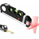 Niveau � bulle 4 en 1 avec lignes crois�es, m�tre ruban 9 pouces, r�gle multifonction, petit et batterie, ...