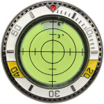 Niveau � bulle de golf, avec des graduations rappelant la lunette d'une montre mark.
