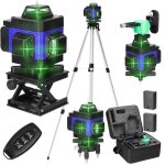 Niveau laser 16 lignes, 4 x 360� autonivelant niveau laser avec trepied, batterie rechargeable, avec ...