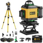 Niveau laser 4 x 360 avec trpied conentool - 16 line ligne laser verte horizontal et verticale - avec ...