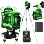 Snq - niveau laser autonivelant vert 3 x 360, laser chantier 3d 12 lignes, autonivellement , 2 x batterie, ...