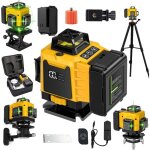 Niveau laser chantier 4 x 360�, niveau laser autonivelant avec trepied 16 lignes, mode impulsion ext�rieur, ...