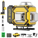 Niveau laser chantier autonivelant 360� x 4, lazer niveaux 4d 16 lignes laser, autonivellement et mode ...