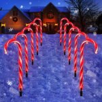 No�l guirlande lumineuse d'ext�rieur - 60 rouge leds 10 pi�ces canne � sucre de no�l feux de �clairage ...