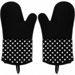 Noir, 1 paire gants de cuisson mitaines de four 300 �c gant barbecue, gants de cuisine anti chaleur resistant ...