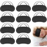 (noir) 10 pcs masque de sommeil, masque de nuit l�ger respirant cache oeil dormir avec 2 �lastiques pour ...