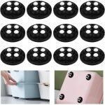 Noir?12 pcs roulette meuble � 4 billes, mini roulettes auto adh�sives, petite roue en plastique pivotante ...