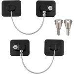 Noir 2 pcs securite fenetre enfant, entrebailleur fenetre pvc sans percer serrure forte adhsive cable ...
