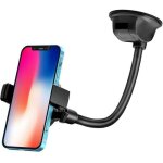 (noir 2)support t�l�phone voiture , support voiture auto universel ventouse avec long col de cygne rotatif ...