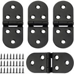 (noir) lot de 4 charni�res de table pliantes, charni�res � 180 degr�s, charni�res rondes avec vis, connecteur ...