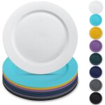 Noir assiettes en plastique de 8 pi�ces 25cm, plates r�utilisables, assiettes � salade, bols de p�tes, ...