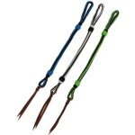 Noir et blanc - cravache en nylon tress� avec bout en cuir