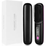 (noir)brosse lissante pour cheveux, lisseur cheveux sans fil portable mini lisseur cheveux brosse avec ...