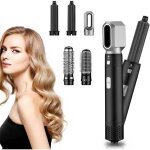 (noir)brosse soufflante 5en1 chauffante - ionique - 3 vitesses