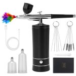 Zvd - noir) kit arographe sans fil avec compresseur, mini arographe portable, arographe  ongles rechargeab ...