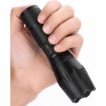 (noir)lampe de poche led - shop - story - tactique ultra puissante - 5 modes - zoom - aluminium