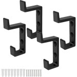 Noir patere mural, 4 pice crochet porte serviette, aluminium spatial paissi, crochet porte manteau ...