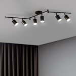 Noir plafonnier led 6 spots cuisine lumiere plafond orientable eclairage pr�cis, lustre gu10 ceiling ...