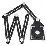 Noir règle de mesure multi - angle avec trou de positionnement, outil de gabarit d'angle en alliage d'aluminiu ... Noir règle de mesure multi - angle avec trou de positionnement, outil de gabarit d'angle en alliage d'aluminiu ...