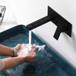 (noir)robinet mitigeur murale lavabo m�langeur salle de bain avec cascade bec extra - large robinet encastr� ...
