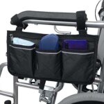 (noir) sacs lat�raux pour accoudoir de fauteuil roulant avec bandes r�fl�chissantes pochette de sac de ...