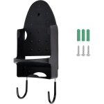 Noir support de planche � repasser, support mural pour fer � repasser �lectrique, organisateur de rangement ...