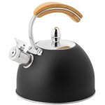 (noir)th�i�re bouilloire sifflante 3l pour cuisini�re � gaz induction camping noir