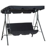 Noir toit de rechange pour balancelle de jardin 3 places, universel toile de rechange pour balancelle ...