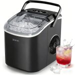 Noire etite machine � gla�ons, 9 cubes pr�ts en 6 minutes, 12 kg / jour, autonettoyante, avec poign�e ...