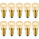 Noluxa lot de 10 ampoule de four e14 dimmable, edison e14 t22, rsistant jusqu' 300 degrs, 2700k blanc ...
