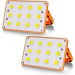 Noluxa 2 pcs 120 w projecteur led rechargeable 120 cob 4 modes lampe rechargeable solaire projecteur ...