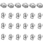 Noluxa 24 pi�ces pince c�ble m�tallique, serre - c�ble m2, clips de c�ble en acier inoxydable pour c�ble ...