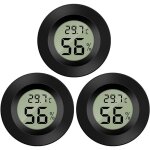 Noluxa 3 - pack hygromtre thermomtre numrique lcd moniteur humidimtre jauge pour humidificateurs ...