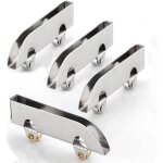 Noluxa lot de 4 poulies coulissante en verre et acier inoxydable pour rail de penderie, roue coulissante, ...