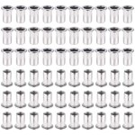 Noluxa 60 pi�ces 304 ecrou a sertir m6 en acier inoxydable t�te plate ecrou aveugle rivet filet� ecrou ...