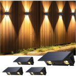Noluxa applique solaire extrieur, haut et bas applique murale solaire blanc chaud 1500mah lampe solaire ...