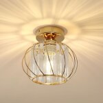 Noluxa e27 mini lustre semi - encastr�, lampe plafond pour salon chambre entr�e couloir (dor�) - couleur ...
