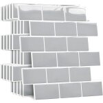 Noluxa plus �pais credence adhesive pour cuisine salle de bain, faux carrelage adhesif mural gris credence ...