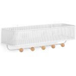 Noluxa estique tableau � cl�s avec porte - courrier multifonction organiseur mural avec 5 crochets, blanc ...
