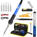 Noluxa fer � souder, 15 en 1 kit de fer a souder, 60 w fer a souder etain avec temp�rature r�glable 200 ...