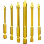 Noluxa forets pour verre, c�ramique, carreaux, cristal en acier de tungst�ne, avec queue hexagonale, ...