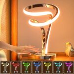 Noluxa lampe de chevet chambre, lampe chevet led tactile  intensit variable, 7 couleurs, design en ...