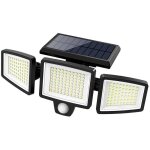 Noluxa lampe de s�curit� solaire ext�rieur 208 led 1200 lm, projecteur mural �tanche � �nergie solaire ...