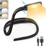 Noluxa liseuse lampe de lecture de cou, rechargeable 3 couleurs lampe lecture au lit led bras pliables ...