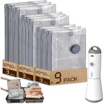 Noluxa sac sous vide vetement aspirateur avec pompe  vide sans fil lectrique, 9 (340x50cm, 340x60cm, ...