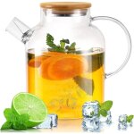 Noluxa theiere verre 1. 8l couverture avec filtre r�sistant au froid et � la chaleur, antid�flagrant ...
