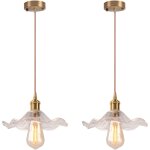 2pcs plafonnier d'intrieur vintage suspension luminaire en verre lustre rtro suspension moderne en ...