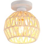 Norcks - lampe de plafond rétro luminaire plafonnier tressé en corde de chanvre plafonnier d'intérieur ... Norcks - lampe de plafond rétro luminaire plafonnier tressé en corde de chanvre plafonnier d'intérieur ...