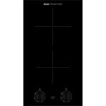 Nord inox - domino 2 feux induction vitro noir � bouton