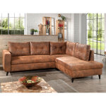 Bestmobilier - nordic - canap d'angle l - 5 places - convertible - industriel vintage - droit